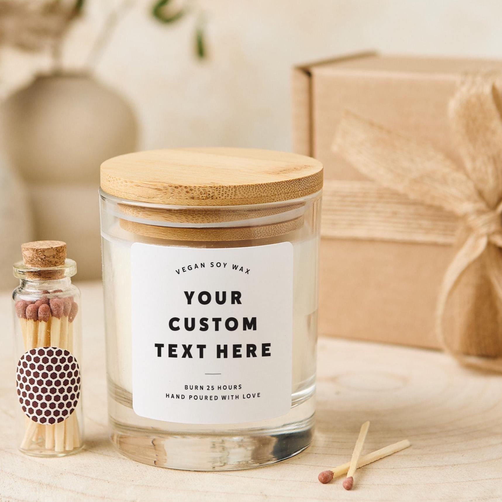 Personalised Candle Gift – Custom Text Soy Wax Candle Keepsake with Your Message –Unique Birthday, Wedding, Anniversary or Thank You Present
