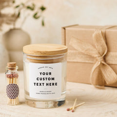 Personalised Candle Gift – Custom Text Soy Wax Candle Keepsake with Your Message –Unique Birthday, Wedding, Anniversary or Thank You Present