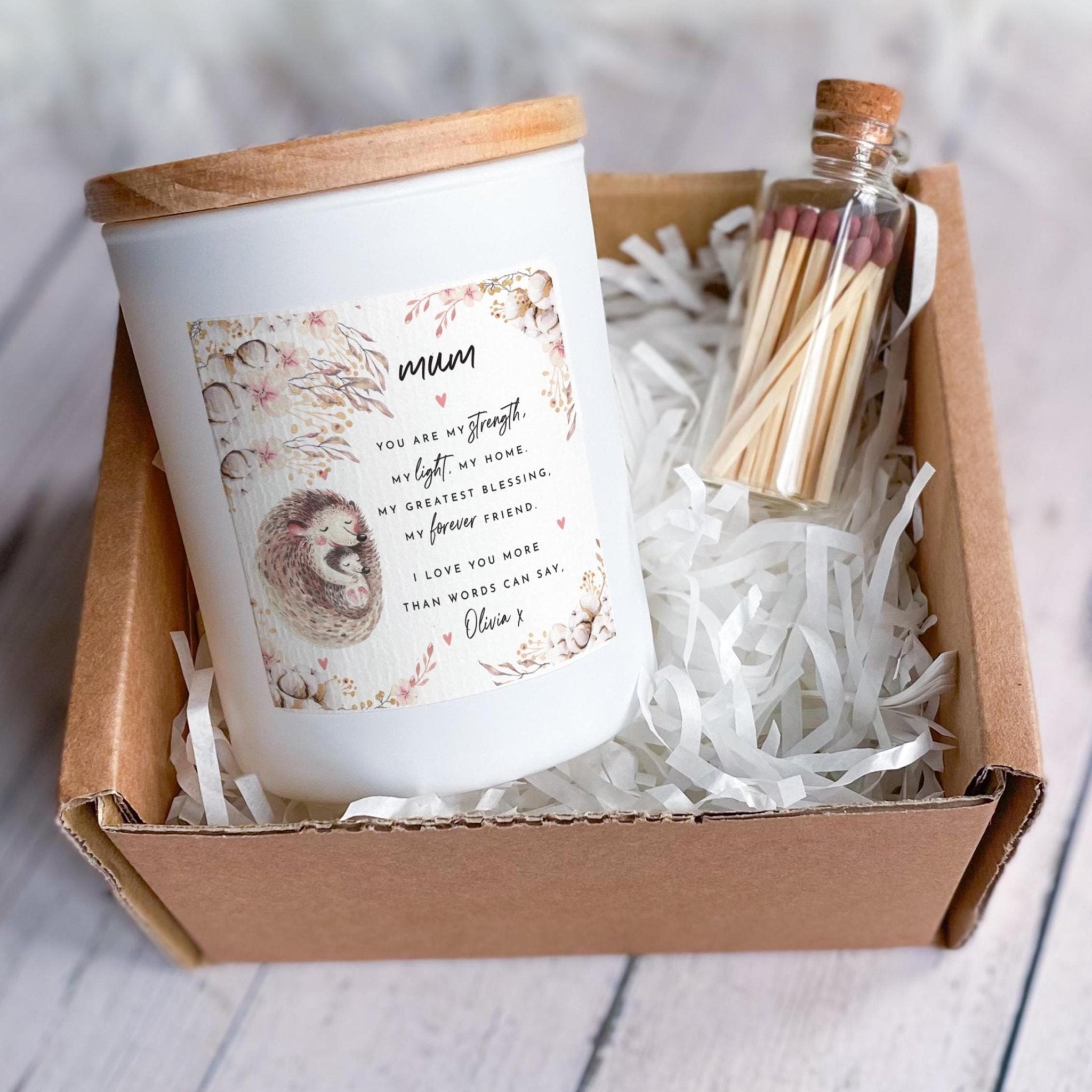 Personalised Candle Gift for Mum with Custom Message Mum's Birthday Mother's Day Thank You Present from Daughter or Son Heartfelt Keepsake