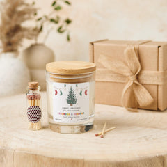 Personalised Christmas Candle Gift for Grandma & Grandad with Name Vegan Soy Wax Candle - Free Gift Package and Mini Matches Jar