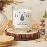 Personalised Christmas Candle Gift for Grandma & Grandad with Name Vegan Soy Wax Candle - Free Gift Package and Mini Matches Jar