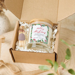 Personalised Christmas Candle Gift for Her with Name Festive Holiday Present for Mum Friend Employee Colleague Sister Teacher Grandma Auntie