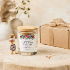 Personalised Christmas Candle Gift for Her with Name Floral Festive Design Cosy Holiday Present for Her Family Friend Home Decor