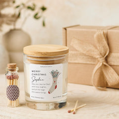 Personalised Christmas Candle Gift with Name Holiday Home Decor Present for Mum Best Friend Team Member Colleague Boss Neighbour