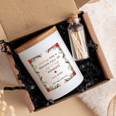 Personalised Christmas Candle Gift with Your Name Joy and Cosy Moments Vegan Soy Wax Free Gift Box and Mini Matches Jar Xmas Present for Her