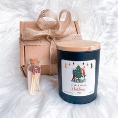 Personalised Christmas Gift for a Couple with Names Merry Christmas To A Special Couple Scented Candle Gift Set Newlywed Vegan Xmas Present