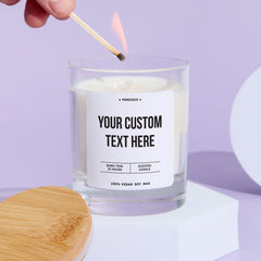 Personalised Custom Candle Gift Create Your Message Unique Keepsake for Wedding Christmas Birthday Father's Day Mother's Day Vegan Your Text