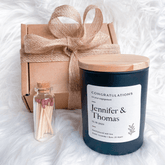 Personalised engagement candle for couple with names and date Engagement Gift for Her Him Soy Vegan Wax Scented Candle Mr Mrs On Your Day