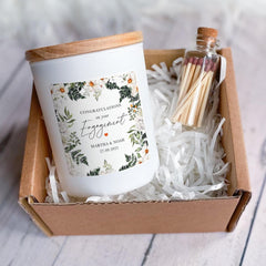 Personalised Engagement Scented Candle Gift Romantic Congratulations Present for Engaged Couple Daughter Fiance or Friend Vegan Soy Wax