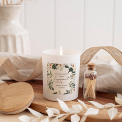 Personalised Engagement Scented Candle Gift Romantic Congratulations Present for Engaged Couple Daughter Fiance or Friend Vegan Soy Wax