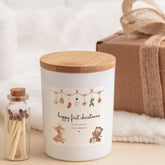 Personalised First Christmas Candle for Auntie Vegan 1st Xmas Present New Aunt Gift