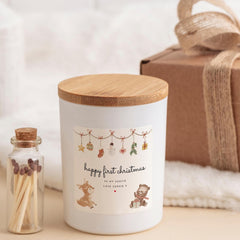 Personalised First Christmas Candle for Auntie Vegan 1st Xmas Present New Aunt Gift