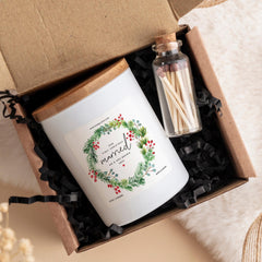 Personalised First Christmas Married Candle Gift for Husband Wife Custom Newlywed Keepsake with Name & Year Vegan Soy Wax Free Gift Package
