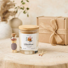 Personalised First Christmas New Home Candle Gift Cosy Winter House Design Keepsake for Couples Friends or Family Holiday Present