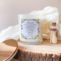 Personalised Gift for Mum on Mother's Day Christmas Mum's Birthday Luxurious Floral Design Candle Thoughtful Keepsake for Mummy