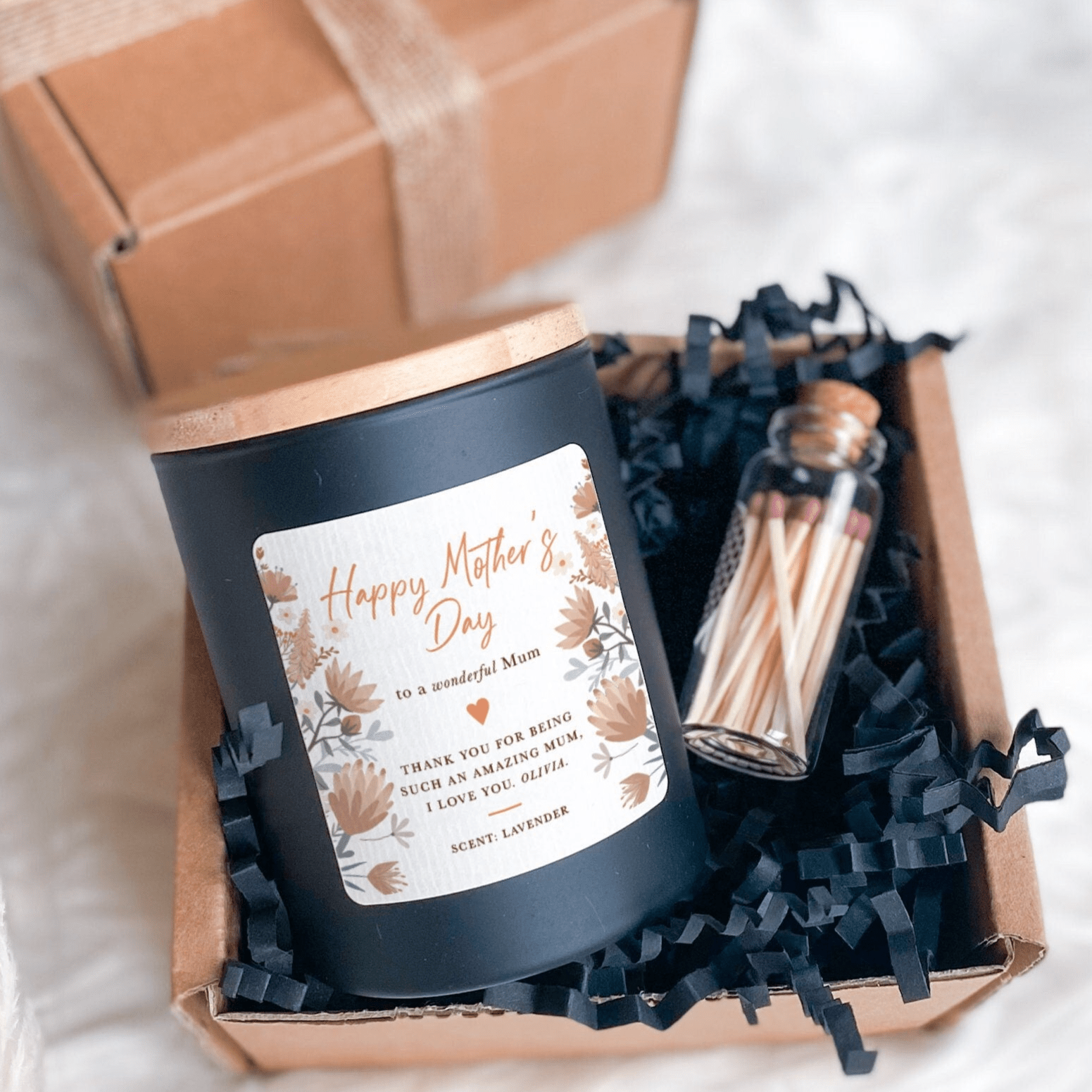 Personalised Happy Mother's Day scented soy wax vegan candle, With your own text, Gift for mum mummy mama, First Mother's Day, 1st