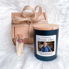Personalised In loving Memory Of scented candle with Photo Memorial Gift for loss friend dad grandad mum Bereavement Condolence Sympathy