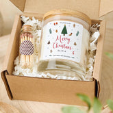 Personalised Merry Christmas Candle Gift – Custom Name Scented Candle Xmas Keepsake for Friends Colleagues or Family Vegan Soy Wax Candle