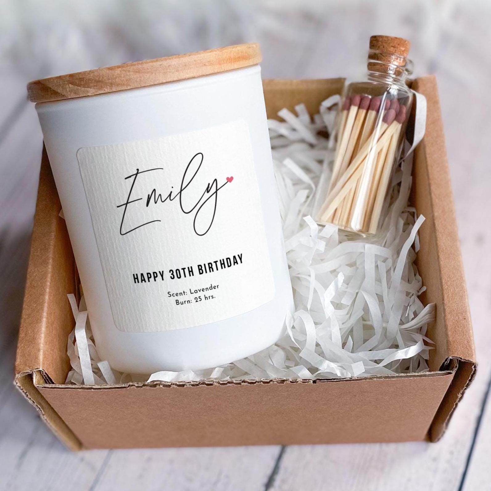 Personalised Minimalist Birthday Candle Birthday Candle Keepsake for Her Mum Sister Friend or Loved One 16th 18th 21st 30th 40th Birthday