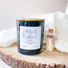 Personalised Modern Wedding Engagement Anniversary Scented Candle Gift Keepsake Couple Present Elegant Newlyweds Mr & Mrs Housewarming