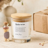 Personalised Mother - in - Law Candle Gift with Heartfelt Definition Custom Keepsake for Christmas Wedding Engagement Mother's Day Mother in Law