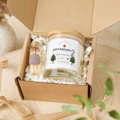 Personalised Mummy Christmas Candle Gift – Custom Name Festive Present from Daughter or Son – Thoughtful Holiday Keepsake