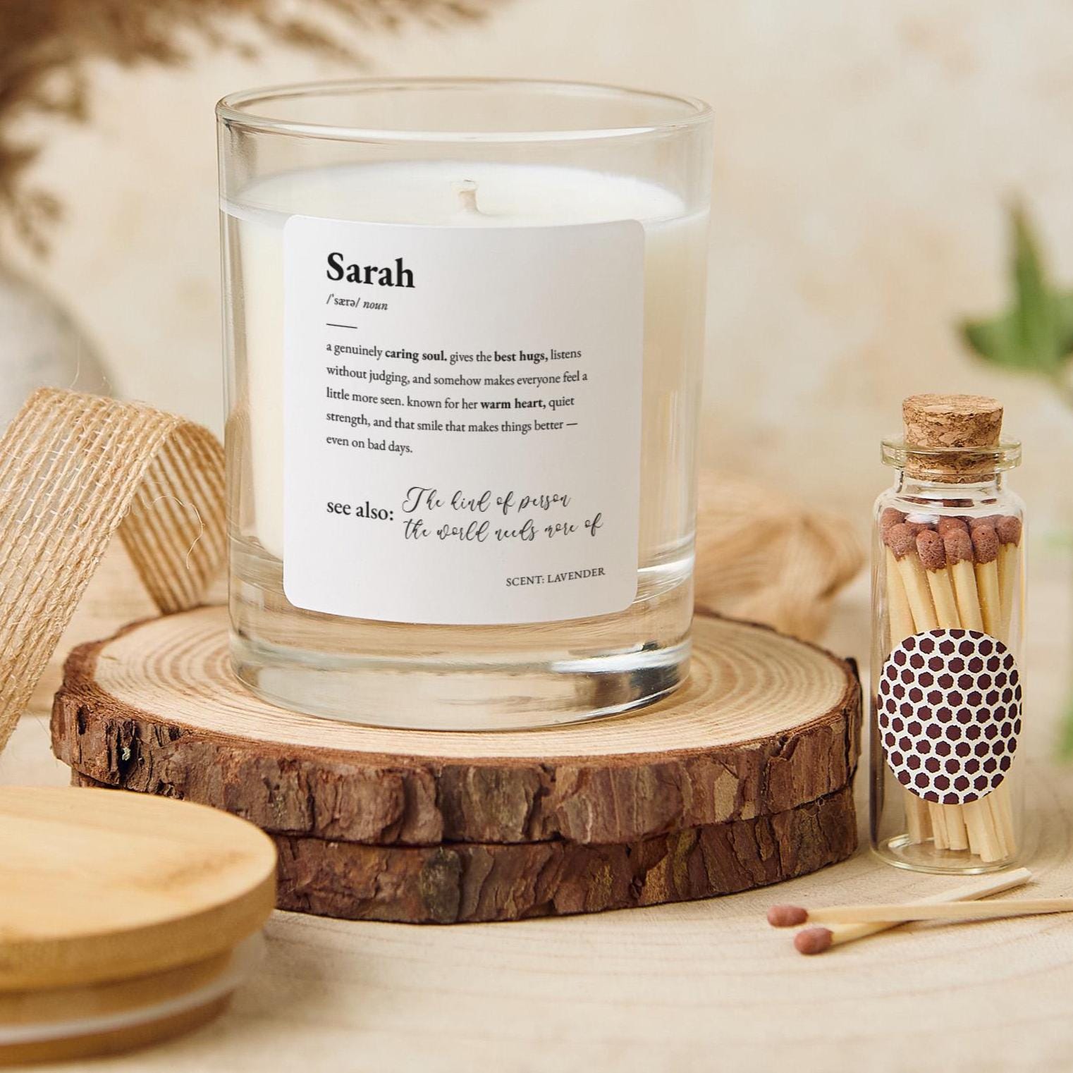 Personalised Name Candle Gift for Birthday Christmas or Just Because Thoughtful Present for Friend Sister Brother Partner or Loved One