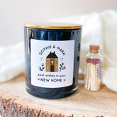 Personalised New Home Scented Soy Wax Candle Housewarming Gift for Couples Friends Family Custom Name Message Vegan Housewarming
