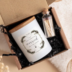 Personalised Our First Christmas Married Candle with Last Name Xmas Gift for Wife Husband 1st Xmas Wedding Gift Newlywed Couple