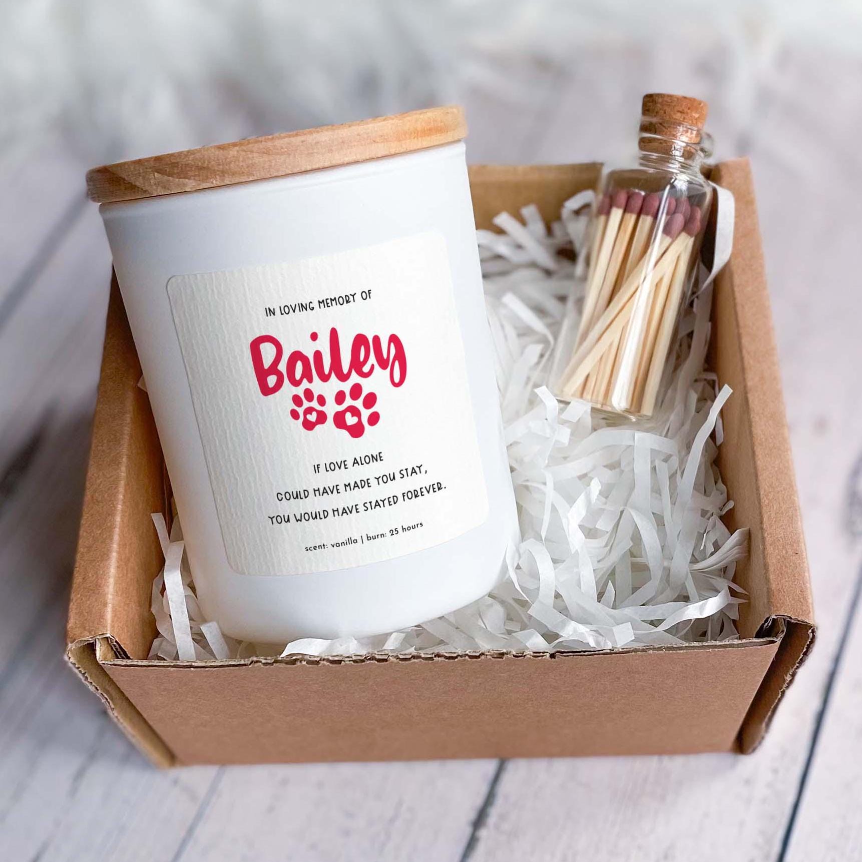 Personalised Pet Memorial Candle Custom Name Paw Print Loving Tribute for Dog Cat Owner Loss Gift Remembrance Sympathy Gift In Loving Memory