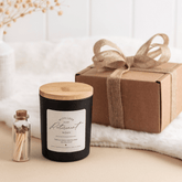 Personalised retirement scented candle FREE GIFT PACKAGE and mini matches jar Happy Retirement Gift Box for Her Him Friend Colleague Mum