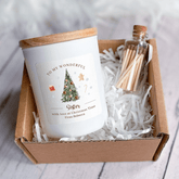 Personalised Scented Candle Christmas Gift for Grandparents, Grandma Grandad Gift Box, Merry Cosy Stylish Unique Vegan Xmas Present