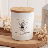 Personalised scented candle for teacher, FREE GIFT PACKAGE and mini matches jar, Teacher gift Thank you for helping me grow End of term