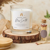 Personalised Teacher Candle Gift Set with Matches and Lid End of Term Gift Thank You Teaching Assistants Nursery Carers Childcare Workers