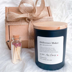 Personalised teacher thank you candle gift set Definition Difference maker Dictionary End of year school Nursery Primary Appreciation