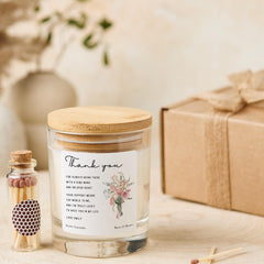 Personalised Thank You Gift Vegan Candle Appreciation Keepsake Present for Friend Teacher Mentor Colleague Nurse Doctor