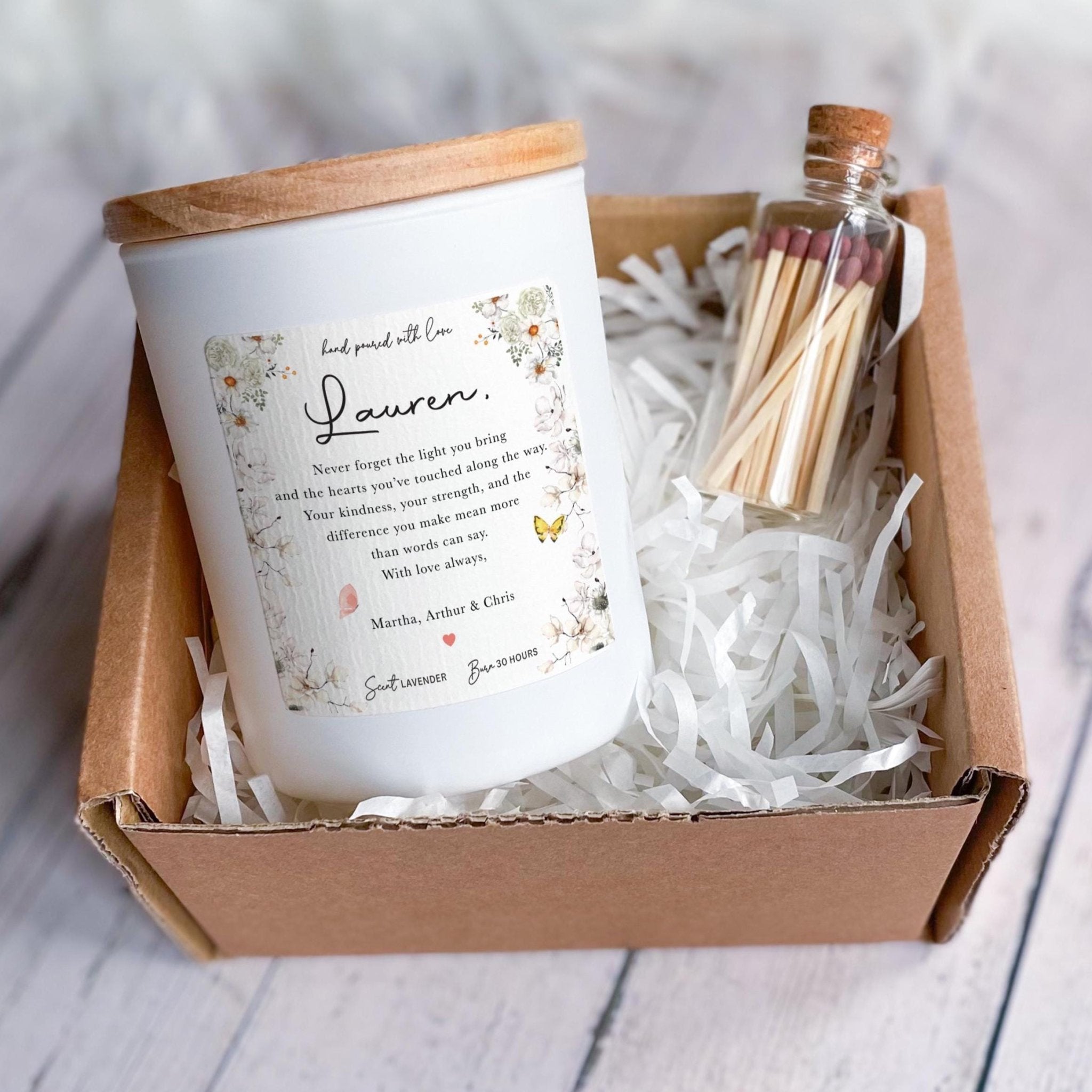 Personalised Uplifting Candle Gift for Her Birthday Christmas Thank You Gift for Friend Sister Daughter Mum Grandma with Sentimental Message