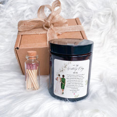 Personalised Wedding Day Candle for Mum Mother of the Bride Gift with Custom Message & Date Sentimental Keepsake from Daughter