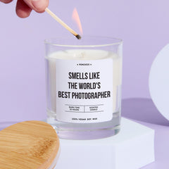 Photographer Scented Candle Gift Smells Like the World's Best Photographer Fun Keepsake for Photography Lovers Gift for Her Him Wife