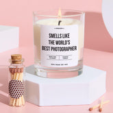Photographer Scented Candle Gift Smells Like the World's Best Photographer Fun Keepsake for Photography Lovers Gift for Her Him Wife