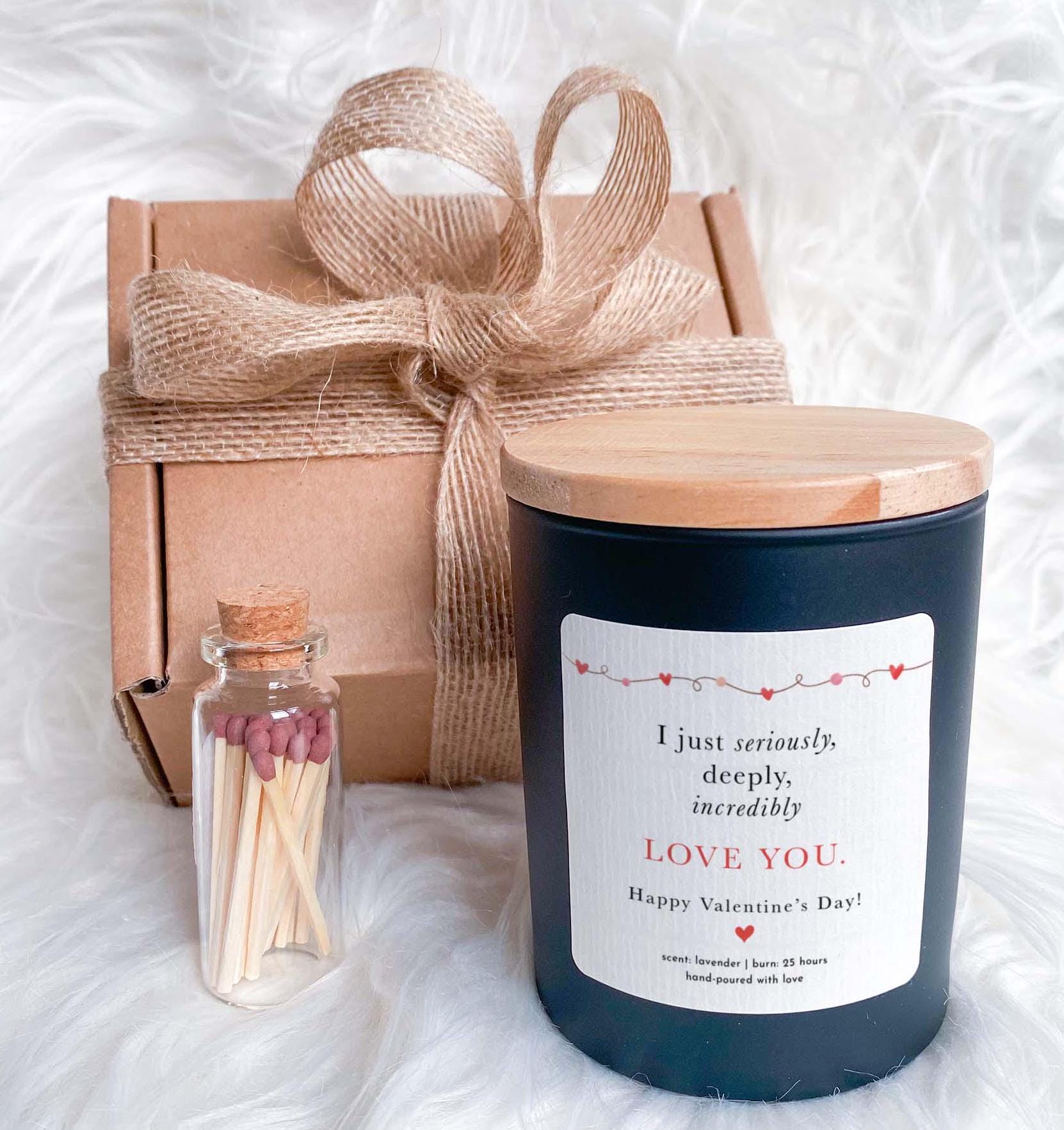 Romantic Valentine's Day Scented Candle Gift for Girlfriend Wife I Seriously Love You Thoughtful Gift for Partner Vegan Keepsake