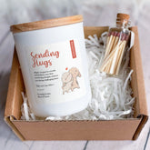 Sending hugs candle with your message Gift for Her Mother's Day Birthday Anniversary Engagement Wedding Floral design candle friend