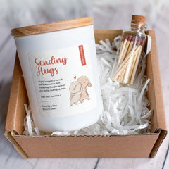 Sending hugs candle with your message Gift for Her Mother's Day Birthday Anniversary Engagement Wedding Floral design candle friend