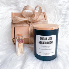 Smells Like Abandonment Farewell Gift for Colleague Friend Coworker Scented Candle Work Leaving Going Away New Job Moving Retirement Leaving