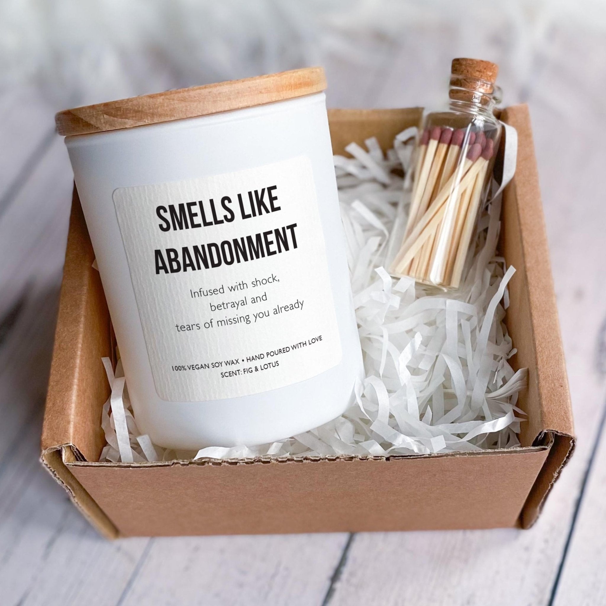 Smells Like Abandonment Farewell Gift for Colleague Friend Coworker Scented Candle Work Leaving Going Away New Job Moving Retirement Leaving