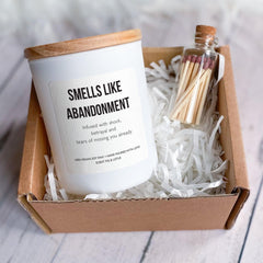 Smells Like Abandonment Farewell Gift for Colleague Friend Coworker Scented Candle Work Leaving Going Away New Job Moving Retirement Leaving