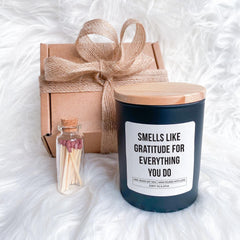 Smells Like Gratitude Candle Thank You Gift for Mum Dad Teacher Nurse Friend Boss Colleague Christmas Birthday Appreciation Present