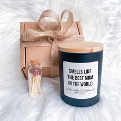 Smells Like The Best Mum in The World Candle Gift for Mum Mummy Mama Mother's Day Birthday Christmas Appreciation Present for Her Relaxation