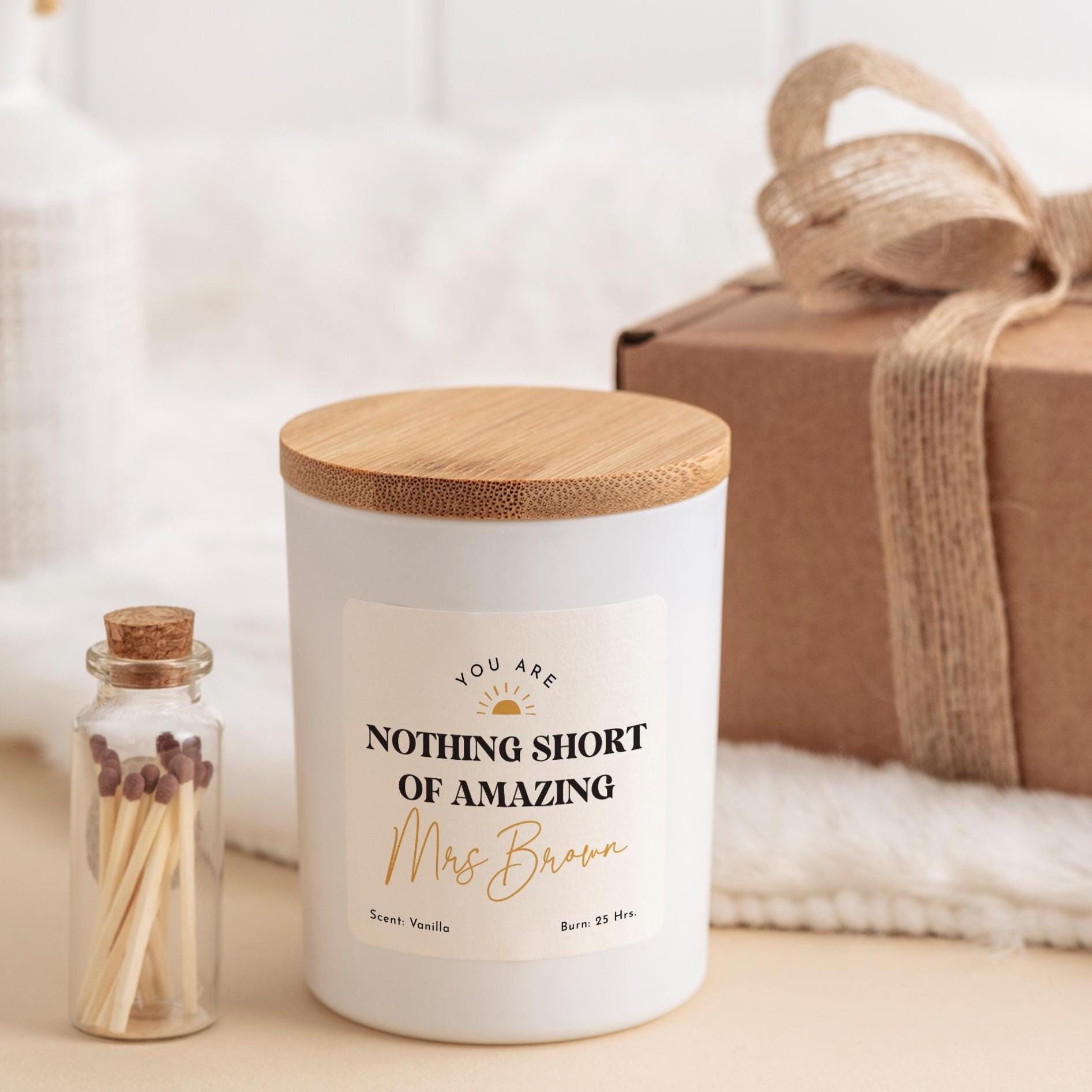 Teacher Scented Candle Gift Set You Are Nothing Short of Amazing End of Term Thank You Present for Teacher Assistant Primary Nursery