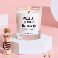 Teacher Scented Candle Gift Smells Like the World's Best Teacher Fun Vegan Keepsake for End of Term Thank You Gift Teacher Appreciation